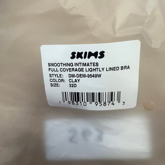 NEW Skims Women's 32D Smoothing Intimates Full Coverage Lightly Lined Bra Clay - Picture 10 of 10